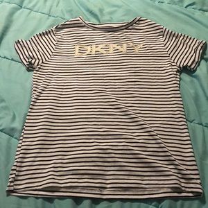 Black and white striped DKNY shirt